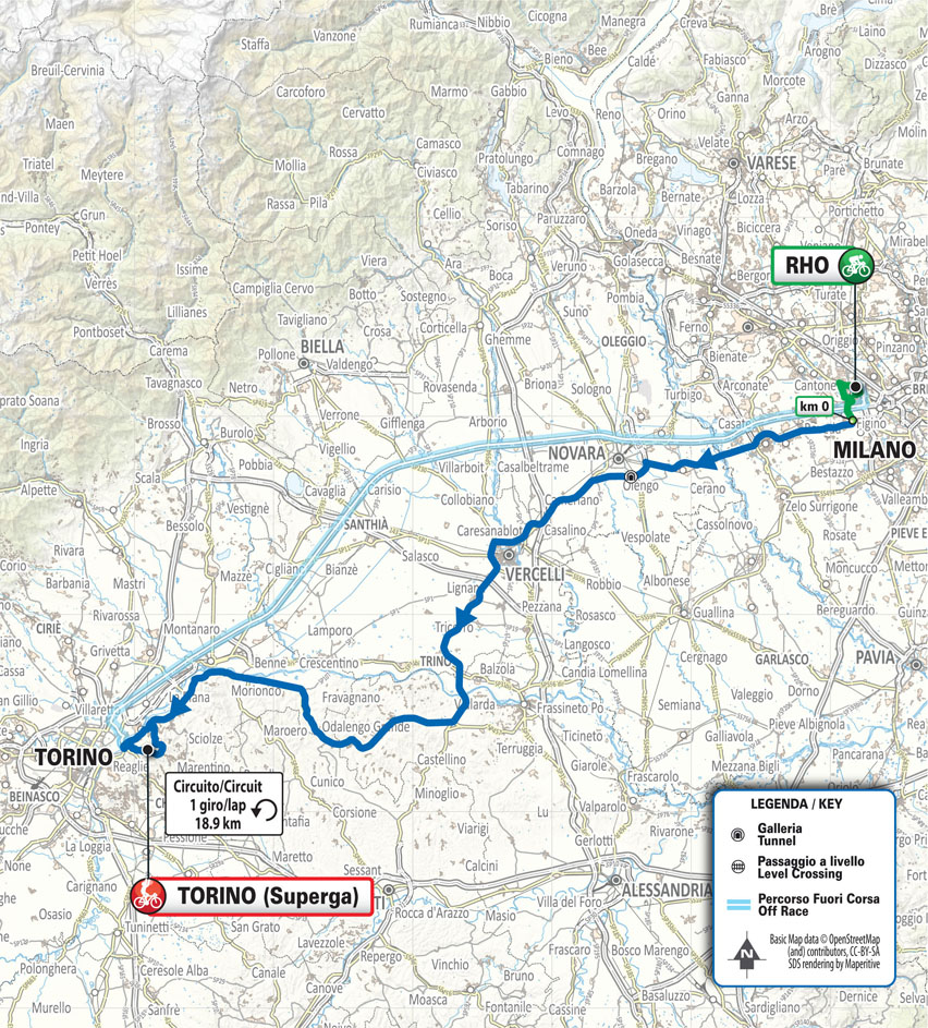 Planimetria/Map Milano-Torino 2025